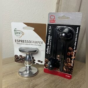 Espresso accessories tamper and coffee scoops